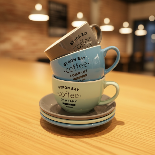 BYRON BAY Coffee オリジナル ラテボウル＆ソーサー SET（M）